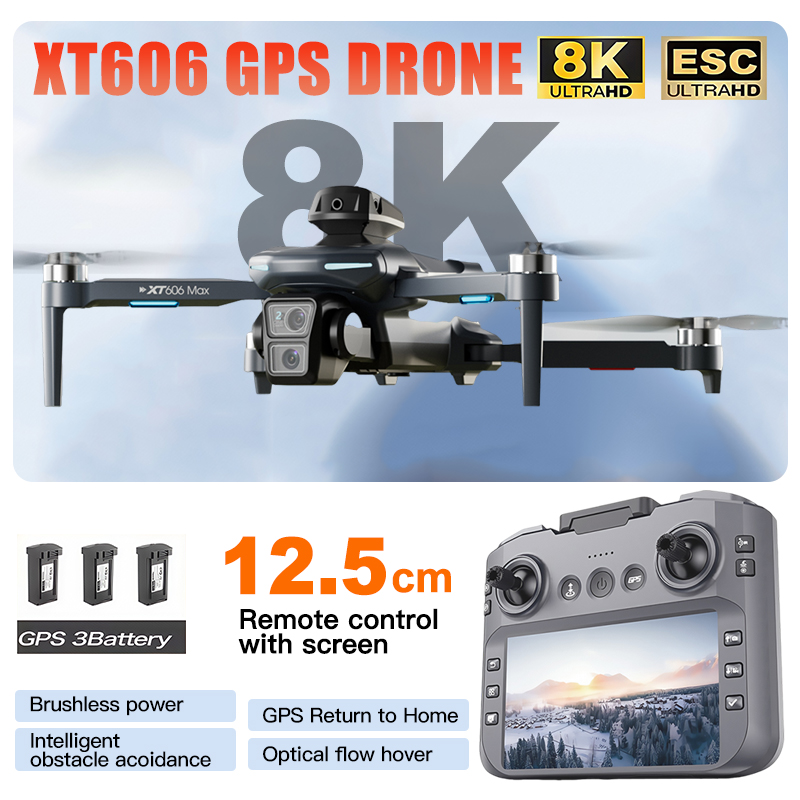 Drone Multispectral - XT606 MAX 3 배터리 드론 4k