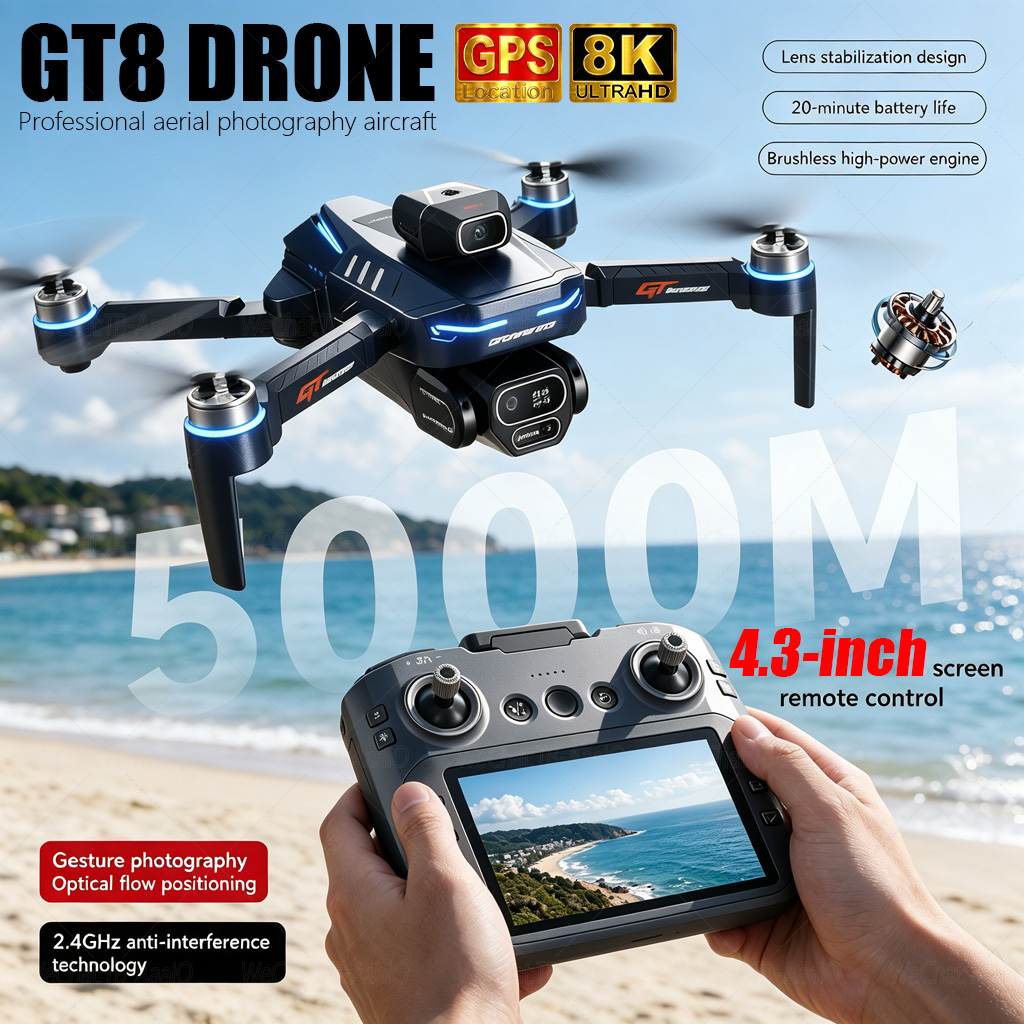 NEW GT8 HD RC 드론 4K 전문가용 듀얼 카메 - Drone Multispectral 리뷰 및 가격