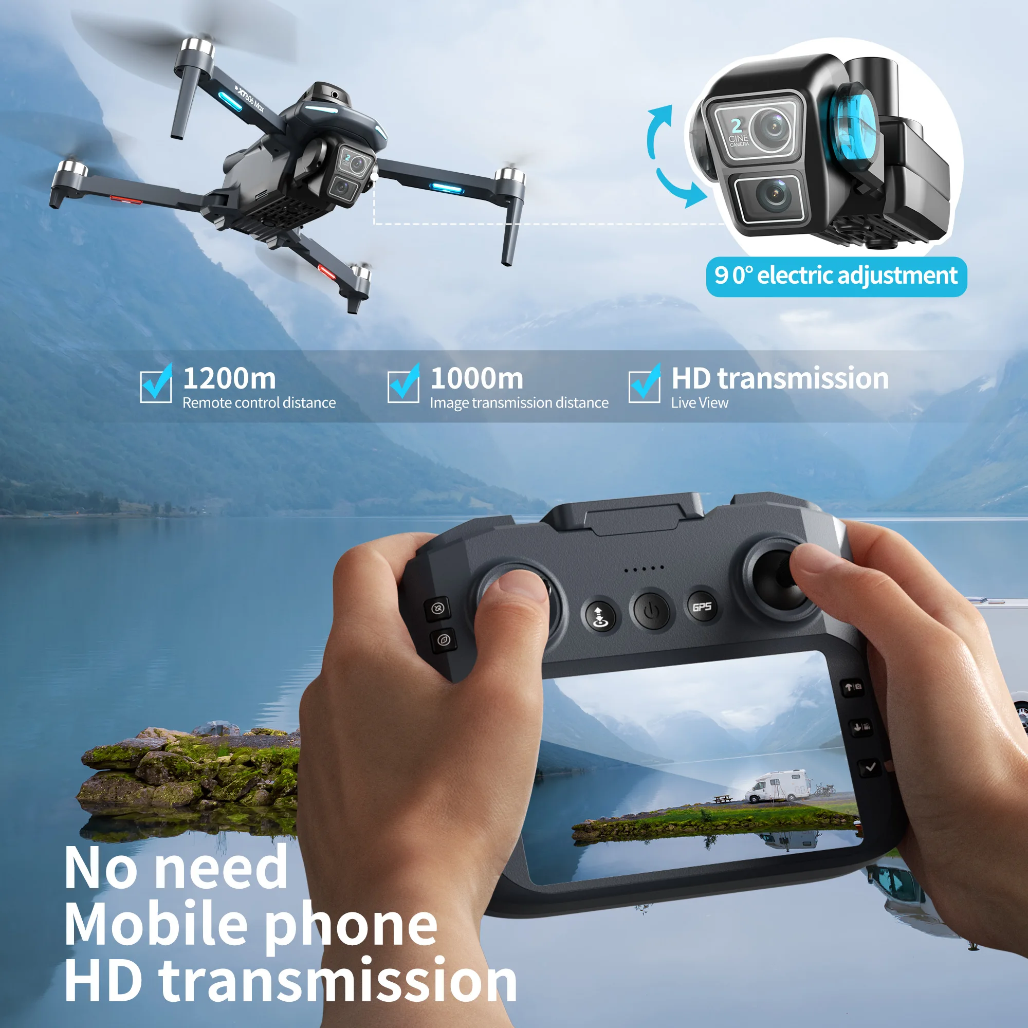 오리지널 XT606 MAX GPS 드론 HD 8K 전문 - Drone Multispectral 리뷰 및 가격